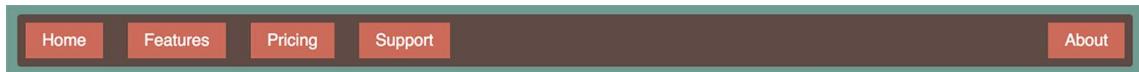 Figure 4.3 Navigation menu with items laid out using flexbox